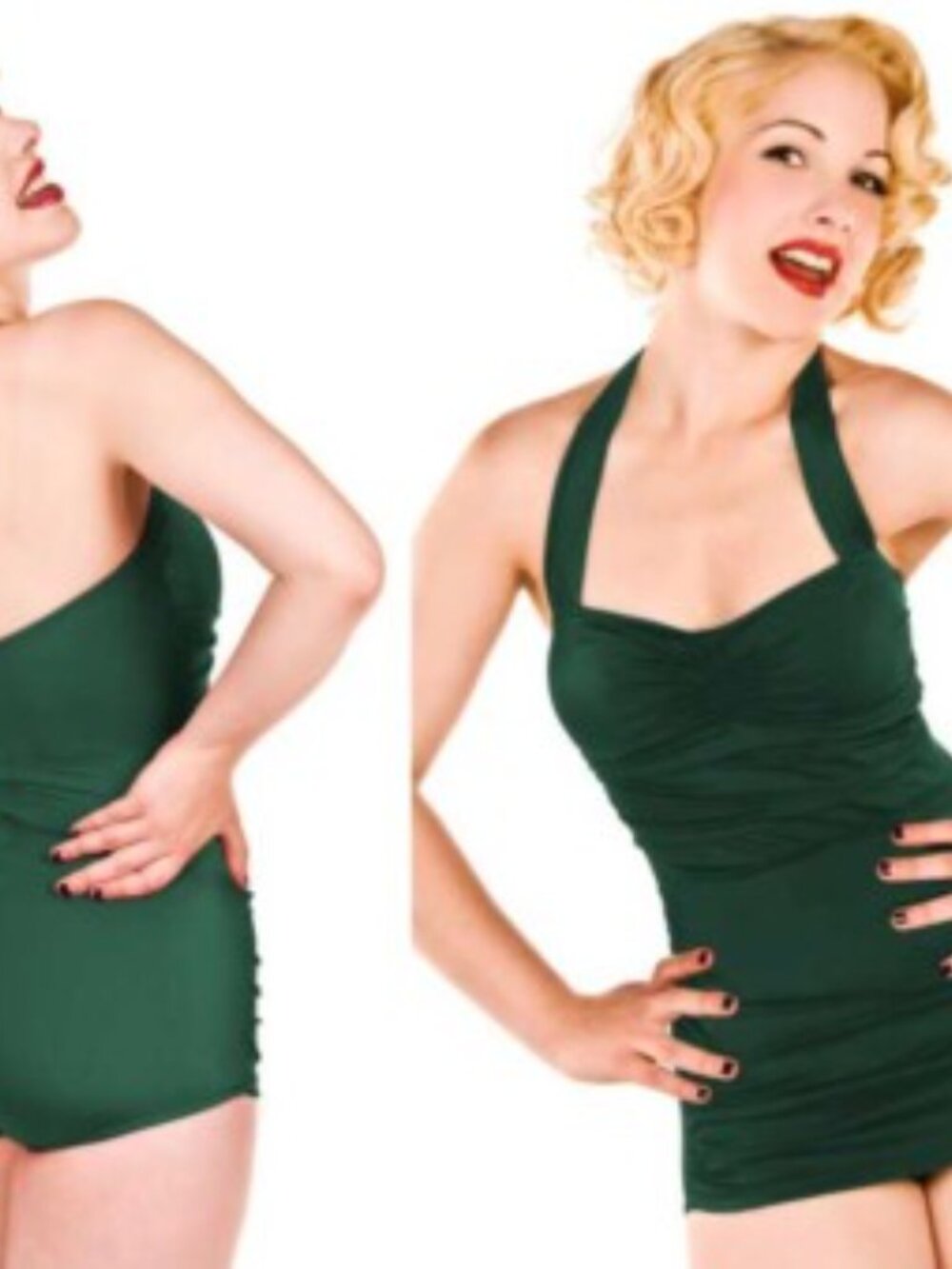 Vintage Esther Williams swimsuit in emerald green